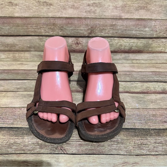 Teva Brown Leather Wedge Sandals - Picture 5 of 8